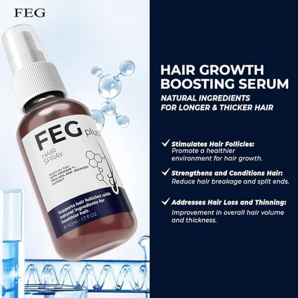 FEG Plus Hair Growth Spray Genuine 100% Organic Ingredients